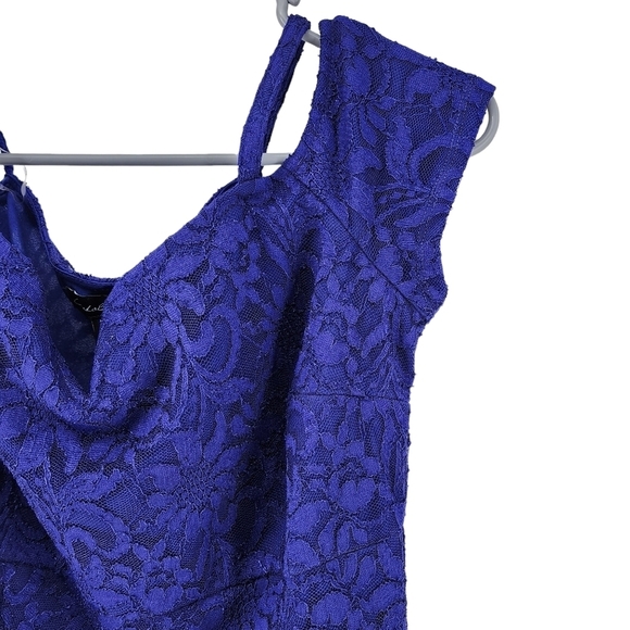 Candalite Women's Cold Shoulder Lace High Slit Prom Dress - MP - Picture 2 of 5